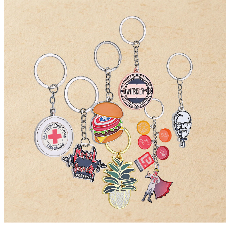 Custom enamel logo metal keychain manufacturer