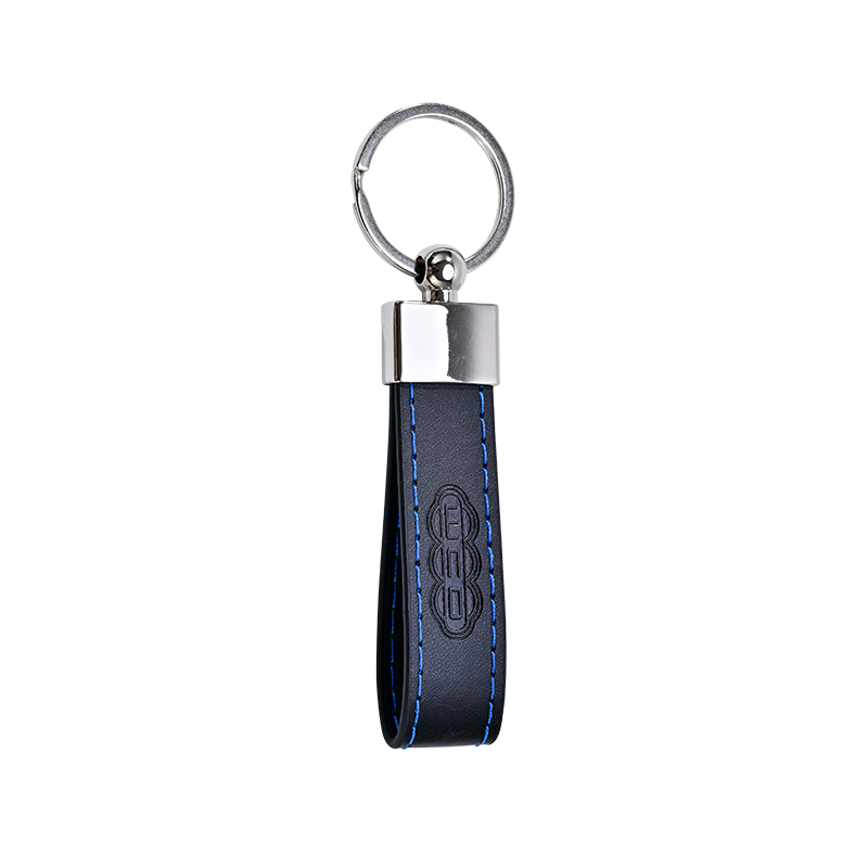 Custom sublimation logo luxury pu leather keychain